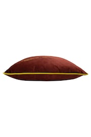 furn. Burgundy Red/Gold Forest Fauna Embroidered Polyester Filled Cushion - Image 4 of 5
