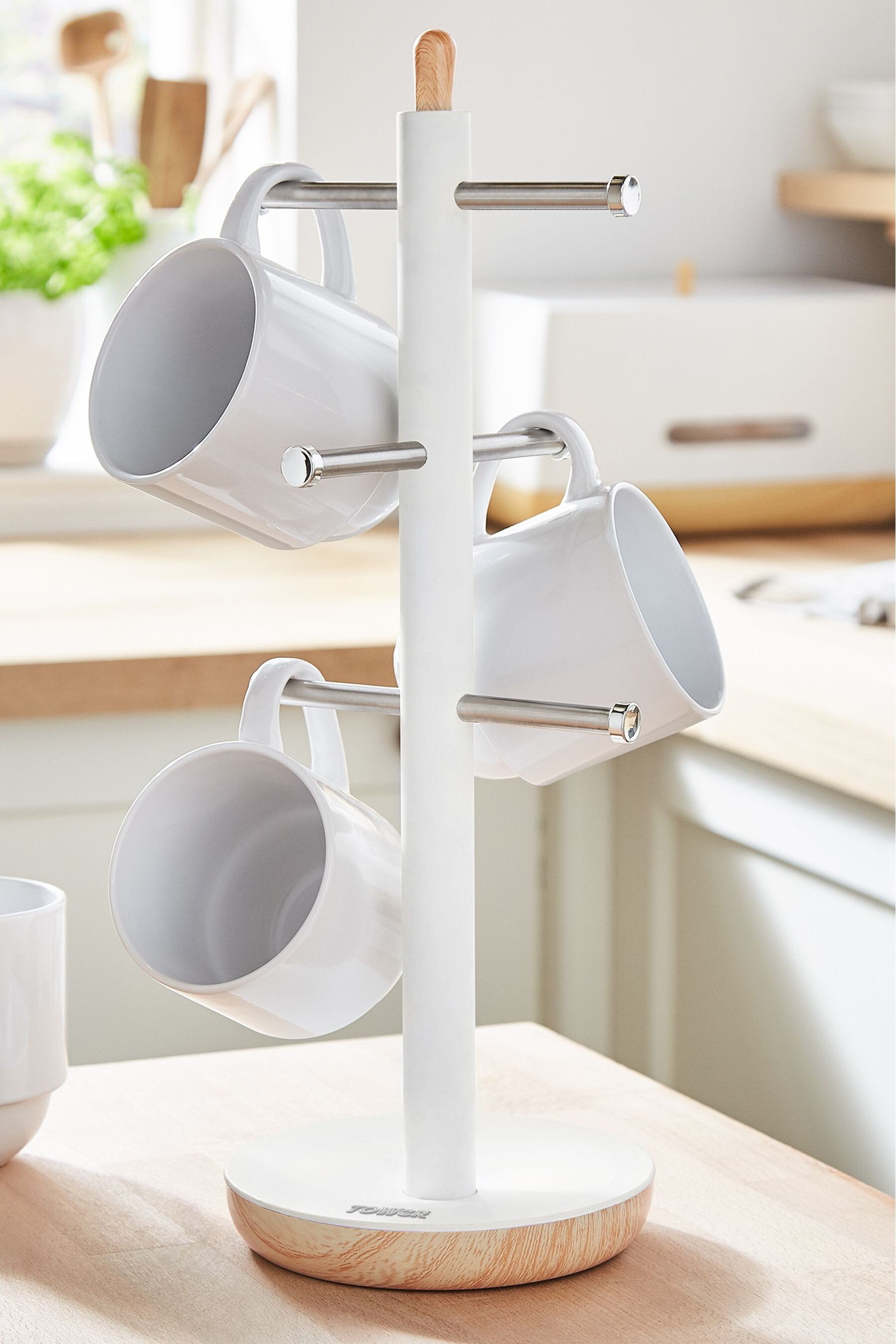 White coffee mug tree sales