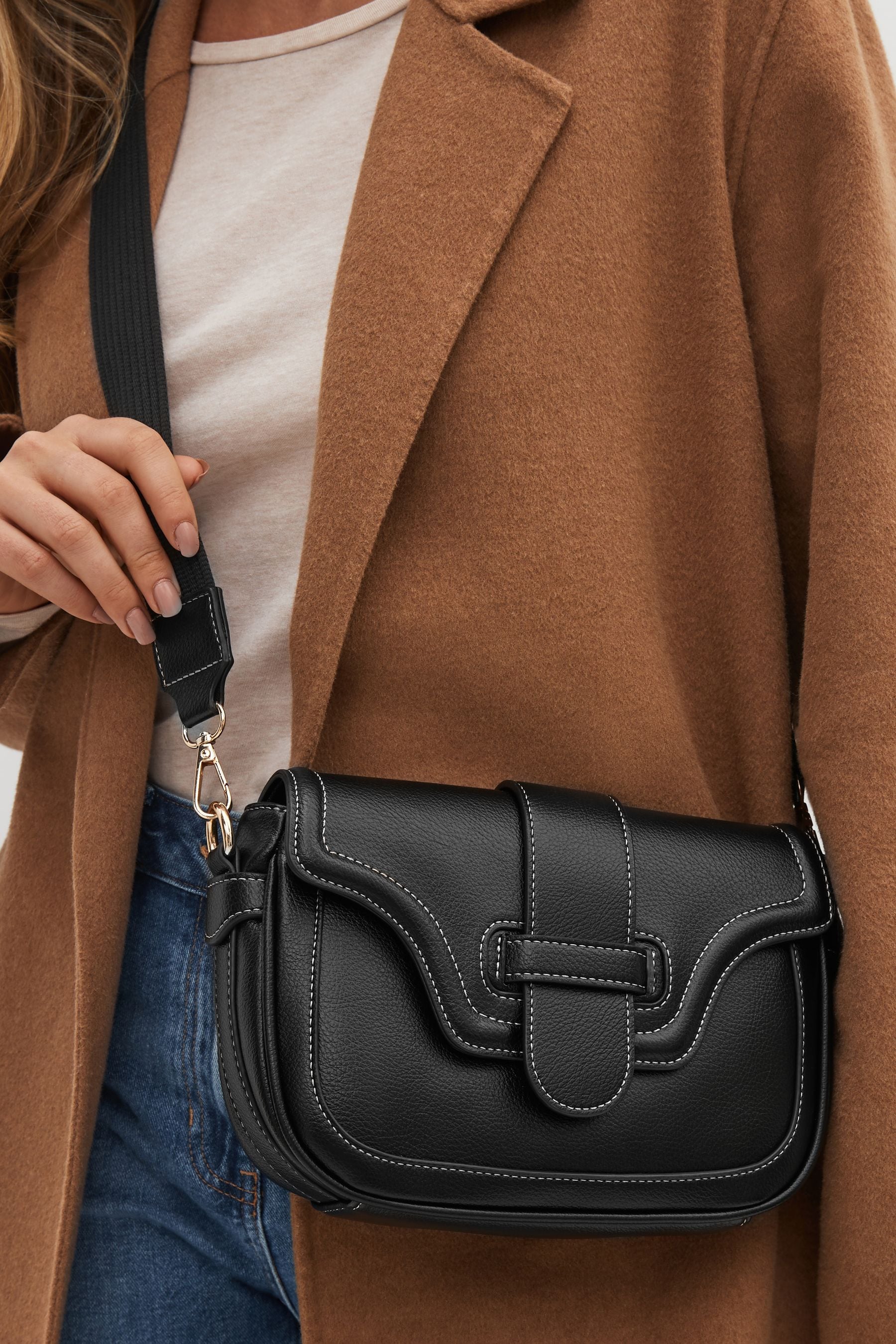Buy Black Casual Flap Over Cross Body Bag from Next Luxembourg