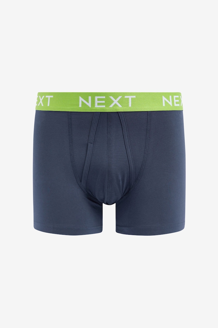 Navy Blue Bright Waistband 10 pack A-Front Boxers - Image 5 of 13