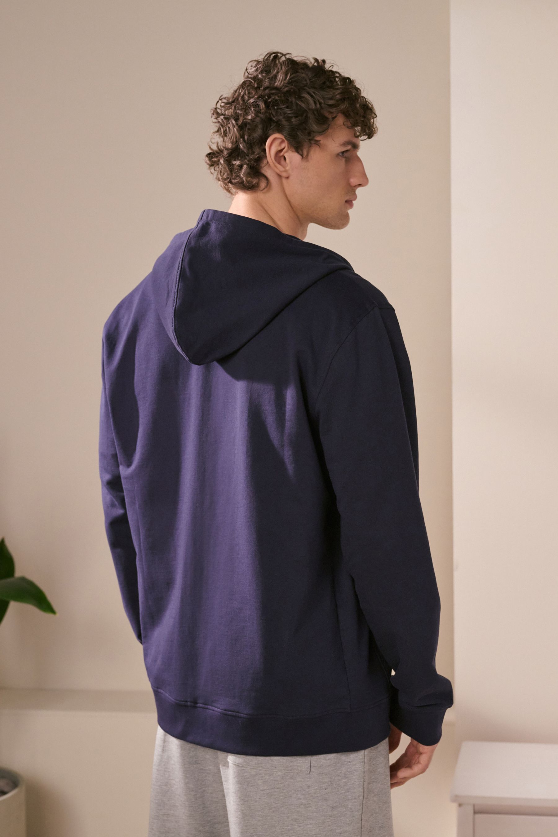 Lightweight jersey zip hoodie for men discount