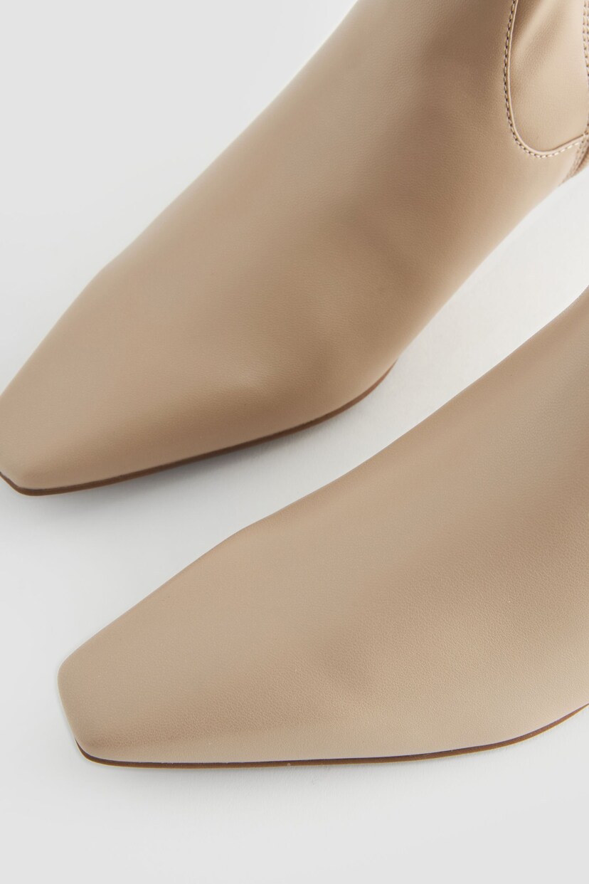 Cream Regular/Wide Fit Forever Comfort® Chisel Toe Sock Boots - Image 8 of 9