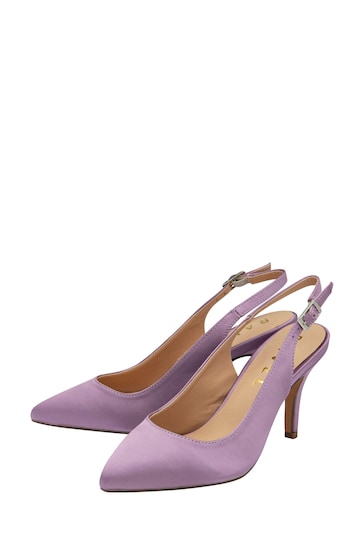 Ravel Purple Slingback Shoes On a Kitten Heels