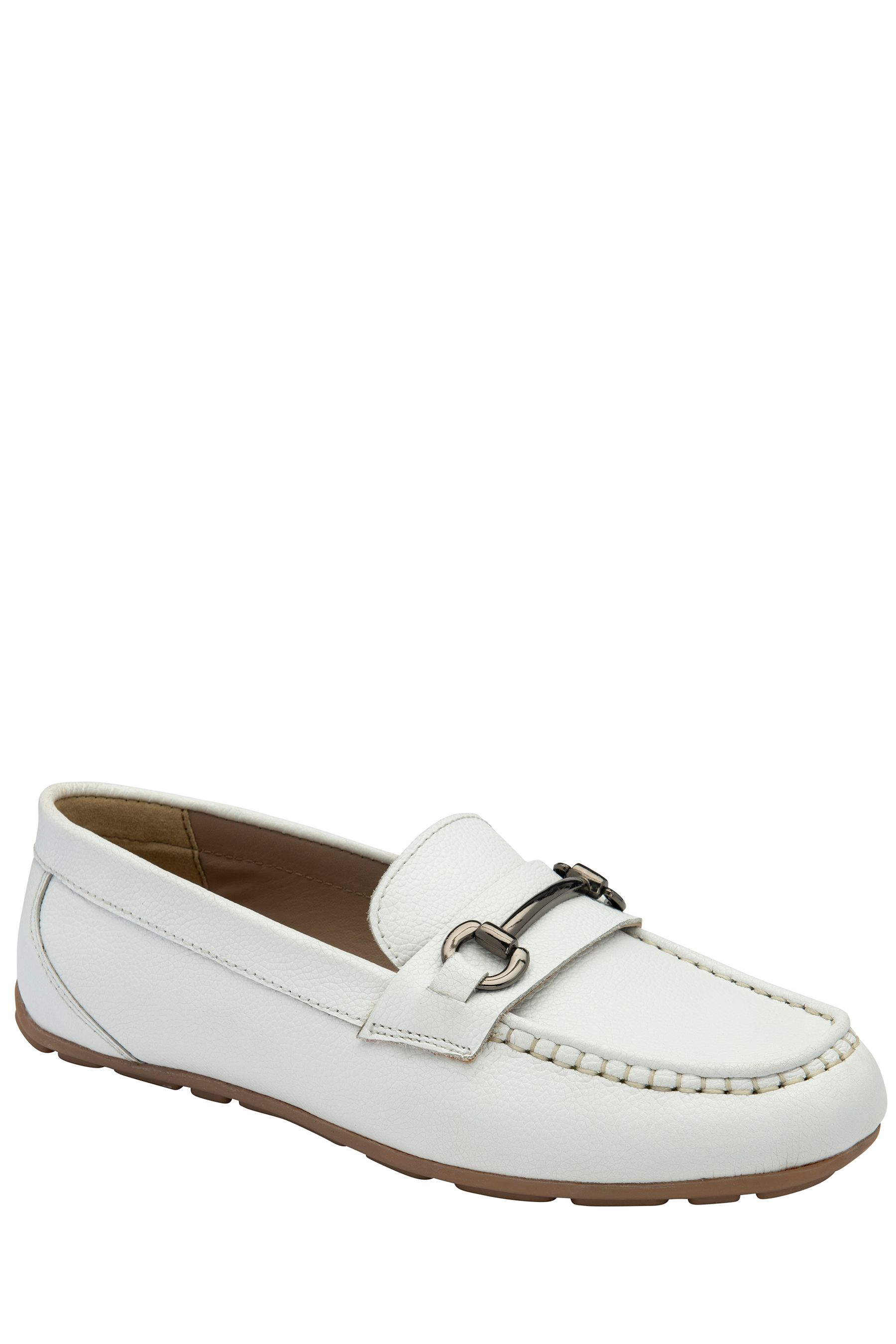 Ravel White Leather Driving Shoes Loafers 7 EU 41 Womens
