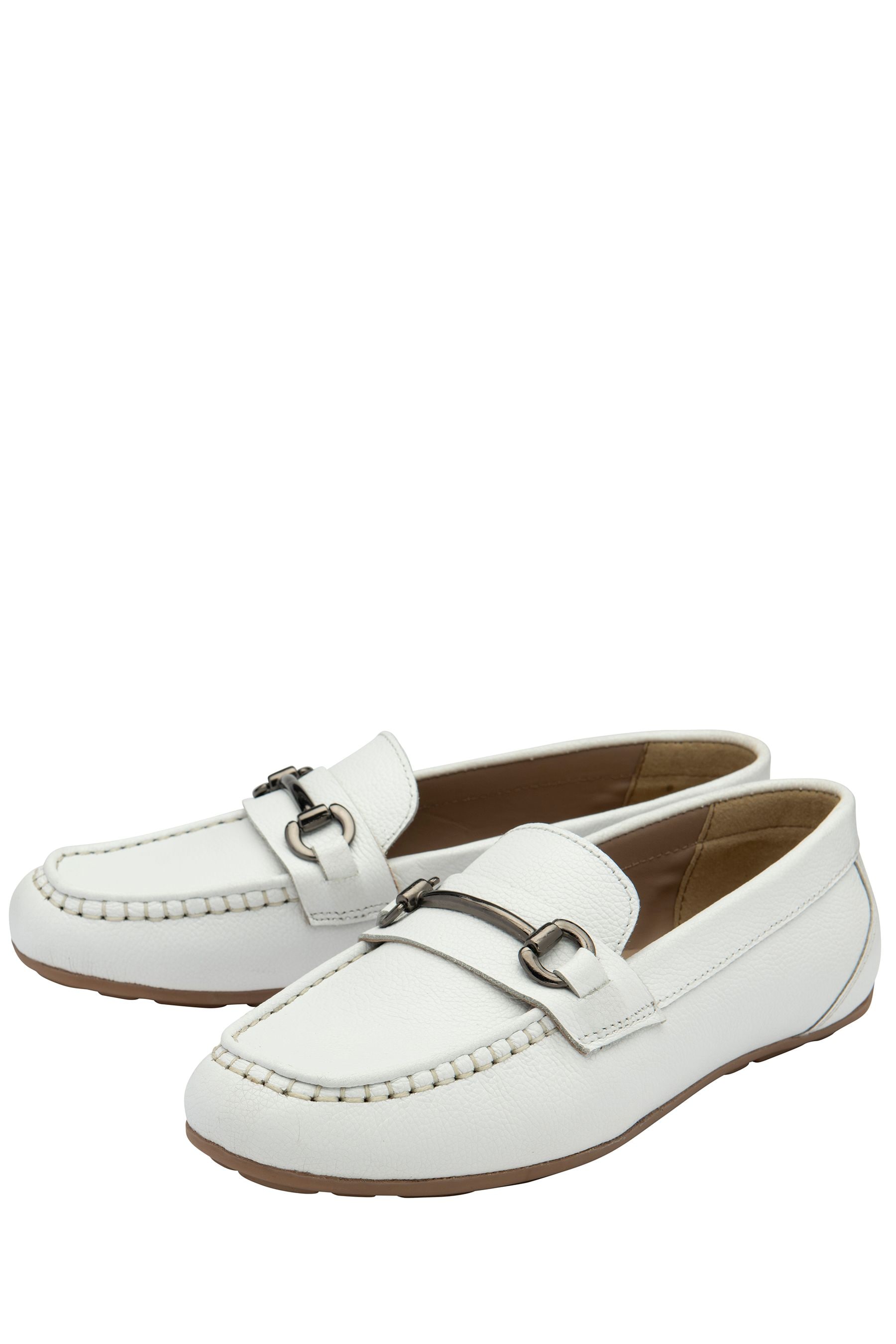 Buy Ravel White Leather Driving Shoes Loafers from Next Luxembourg