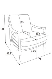 Soft Velvet Rust Brown Flinton Wooden Walnut Effect Leg Accent Chair - Image 9 of 9