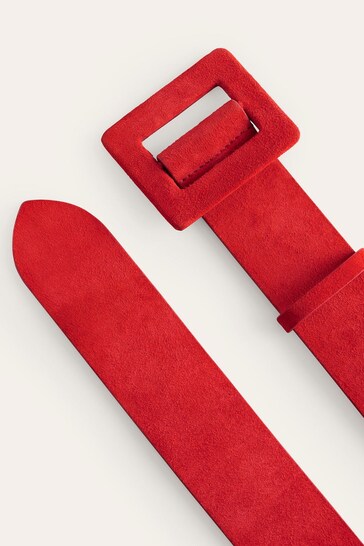 Boden Red Suede Buckle Belt