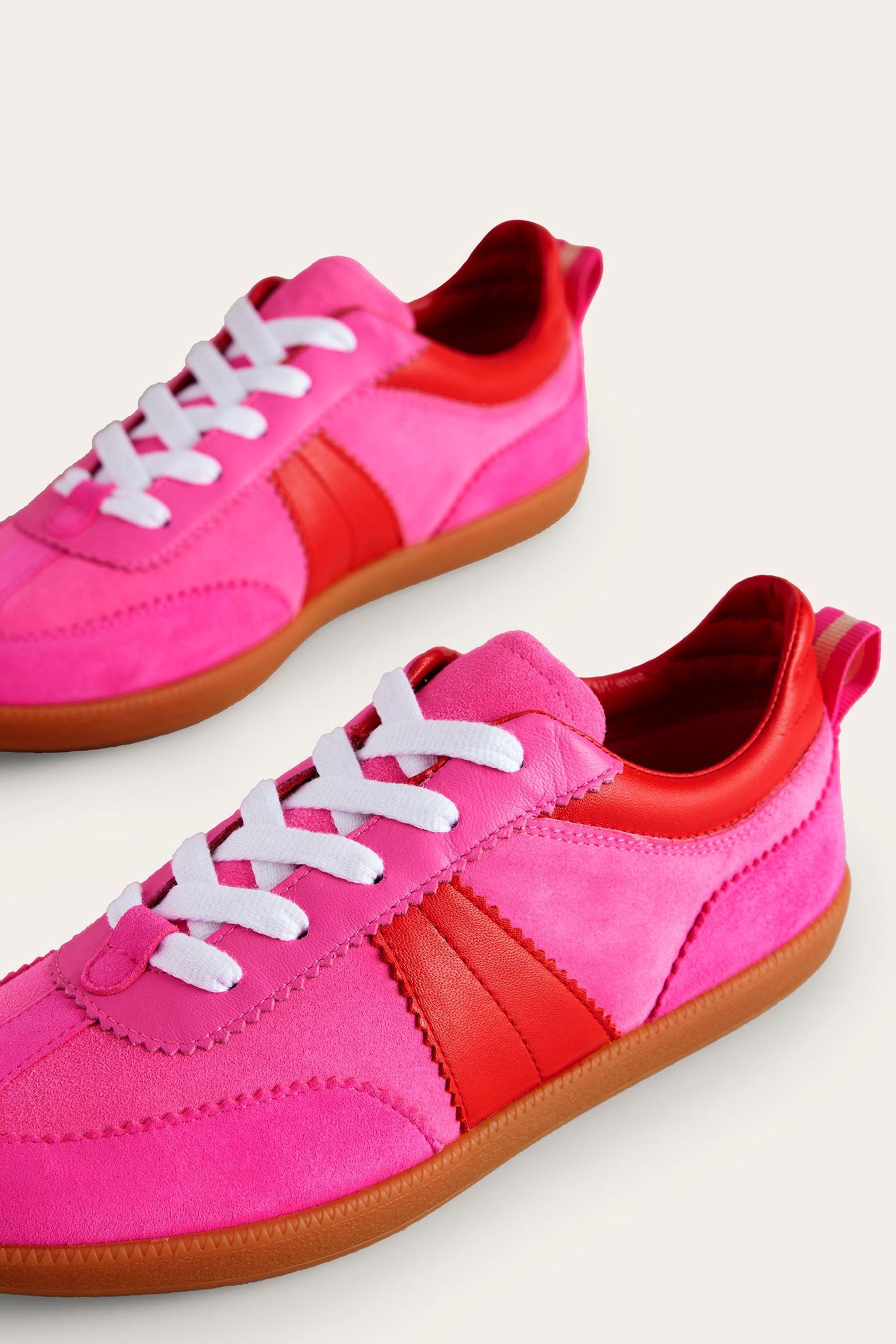 Buy Boden Pink Erin Retro Tennis Trainers from Next Luxembourg