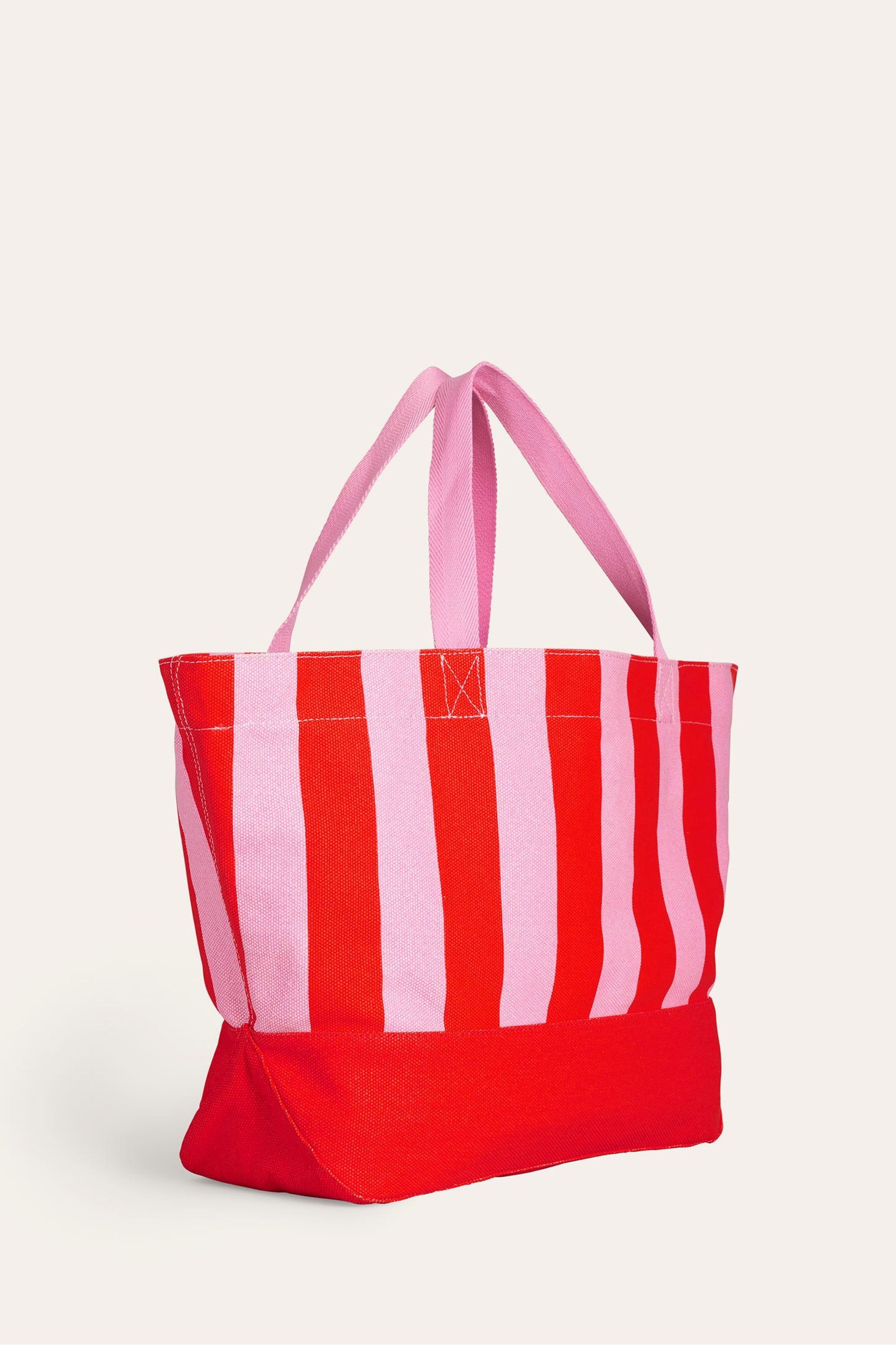 Boden Red Relaxed 100 Cotton Canvas Tote Bag
