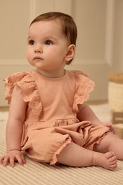 Pink/Cream Broderie Baby Rompers 3 Pack - Image 3 of 13