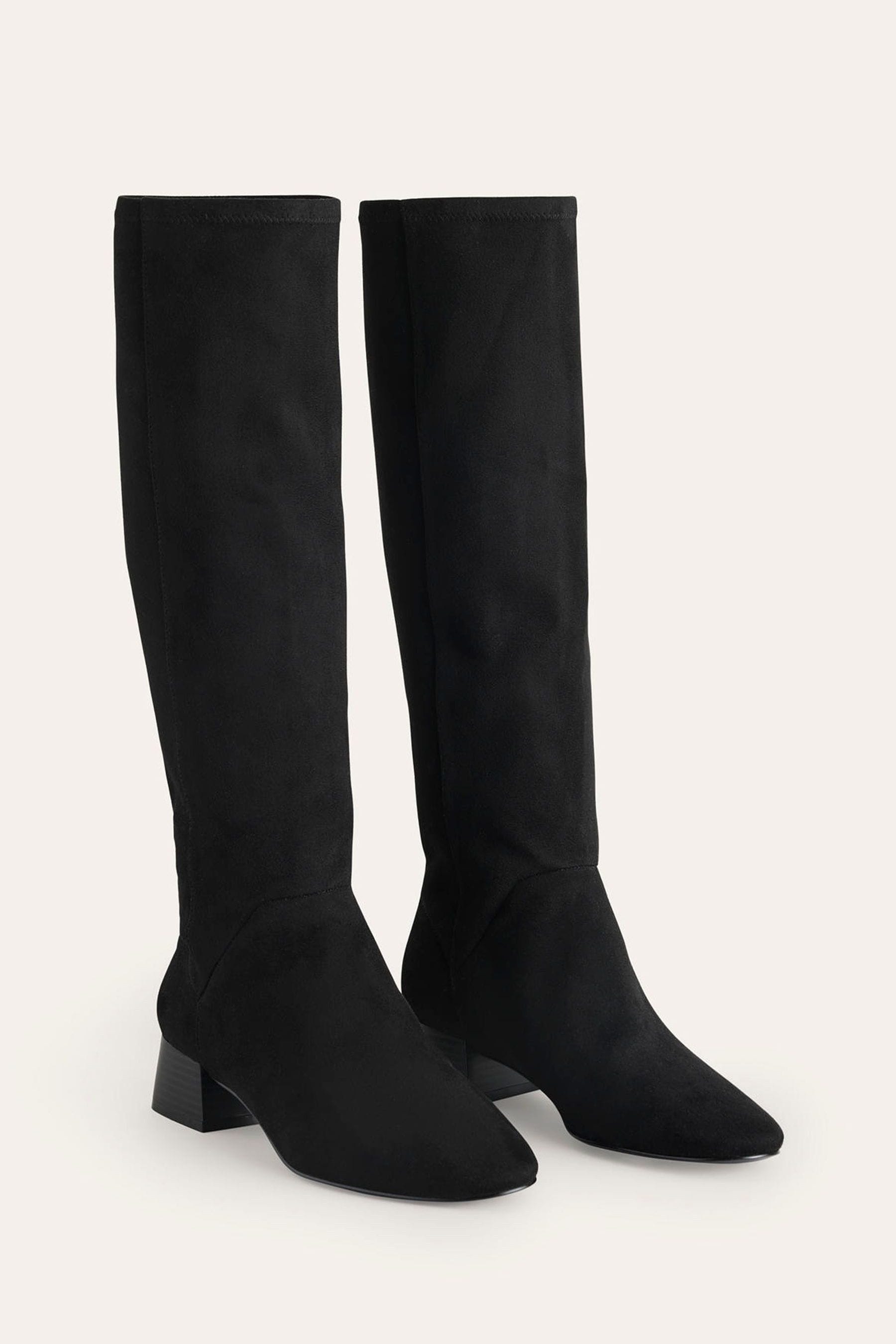 Buy Boden Black Flat Stretch Knee High Boots from Next Luxembourg