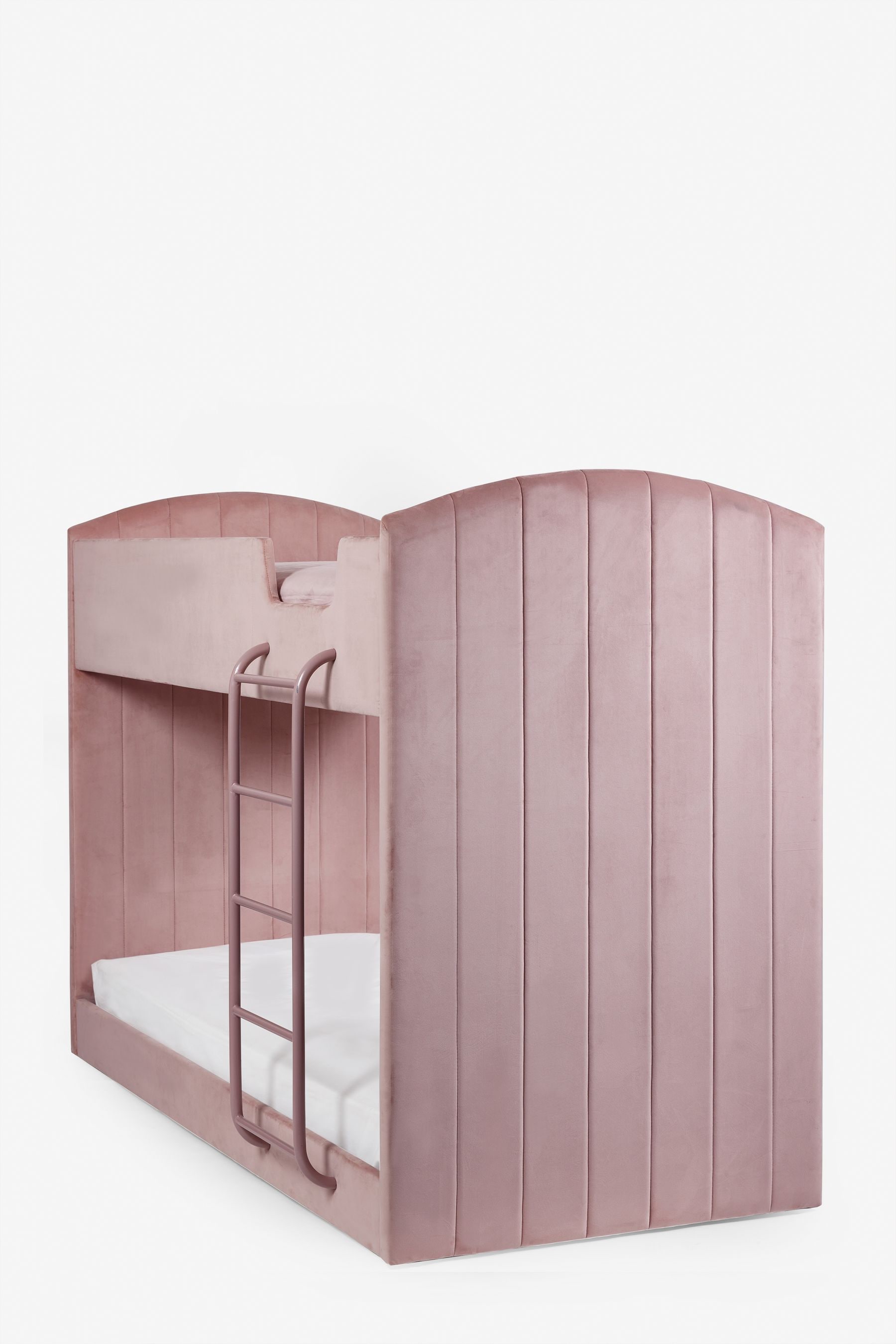 Opulent Velvet Blush Pink Stella Kids Upholstered Bunk Bed