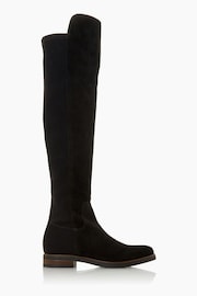 Dune London Black Tropic Over The Knee Suede Stretch Boots - Image 3 of 6
