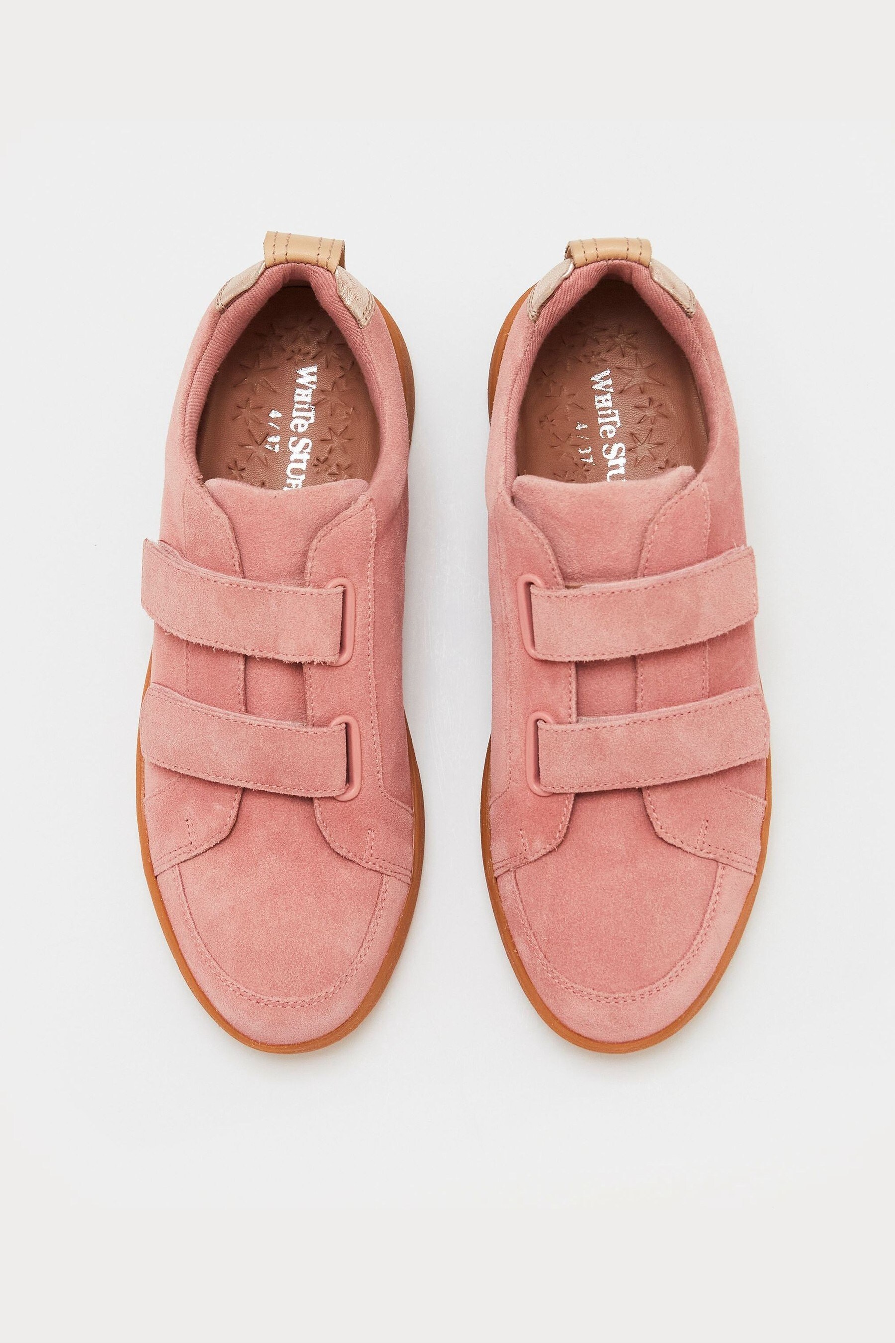 Buy White Stuff Pink Velcro Suede Trainers from Next Luxembourg