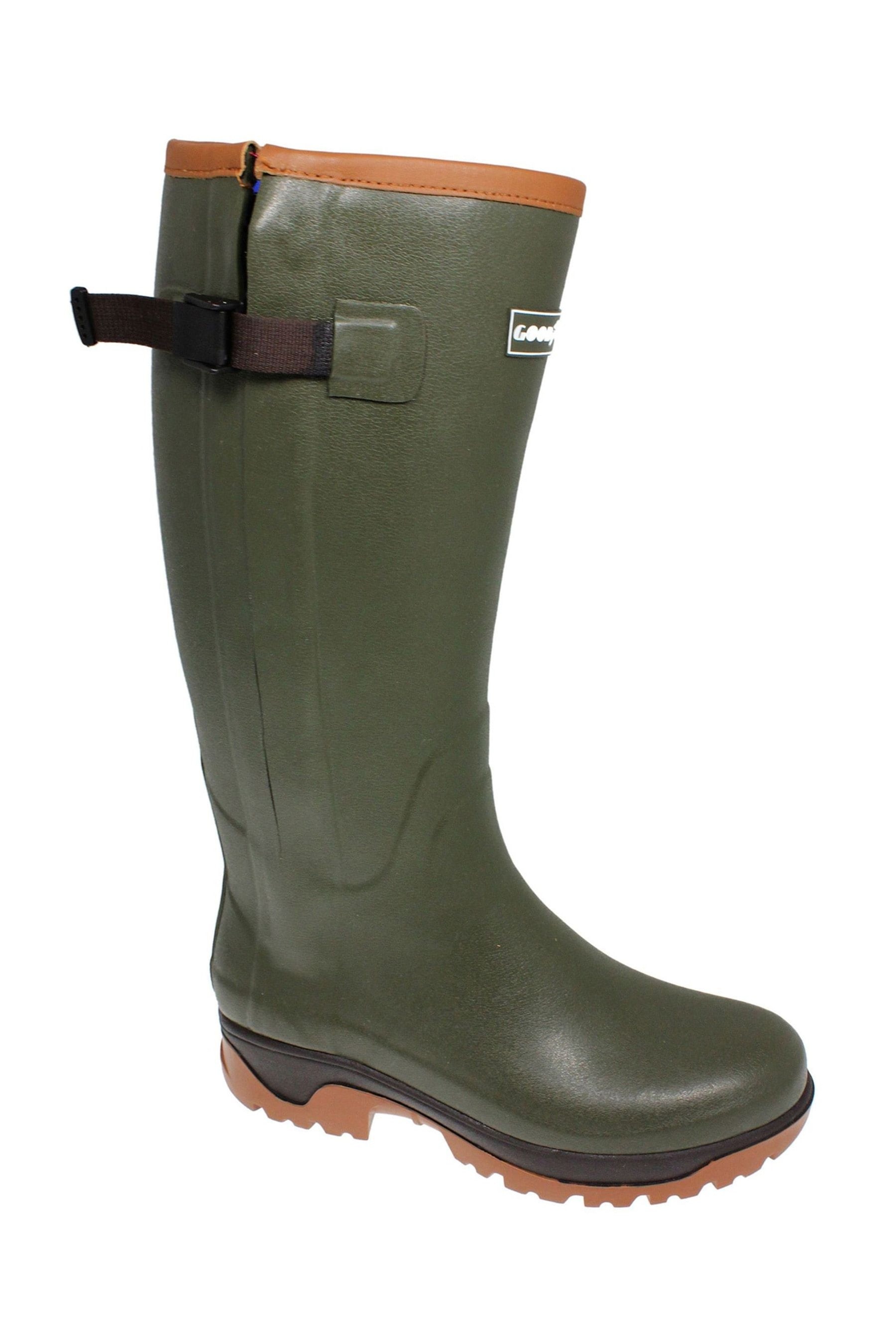 Buy Goodyear Green Neoprene Lined Wellington Boots With Zip from Next Luxembourg
