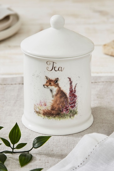 Royal Worcester Wrendale White Fox Tea Storage Jar