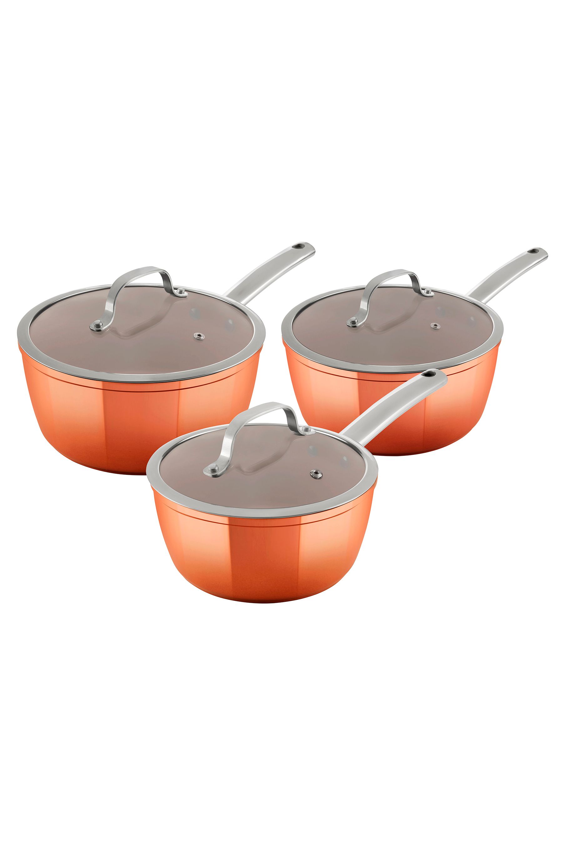Copper online saucepan set