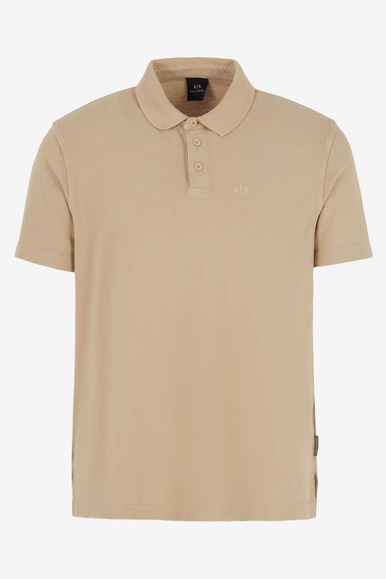 Armani Exchange Tonal Logo Pique 100% Cotton Polo Shirt - Image 4 of 4