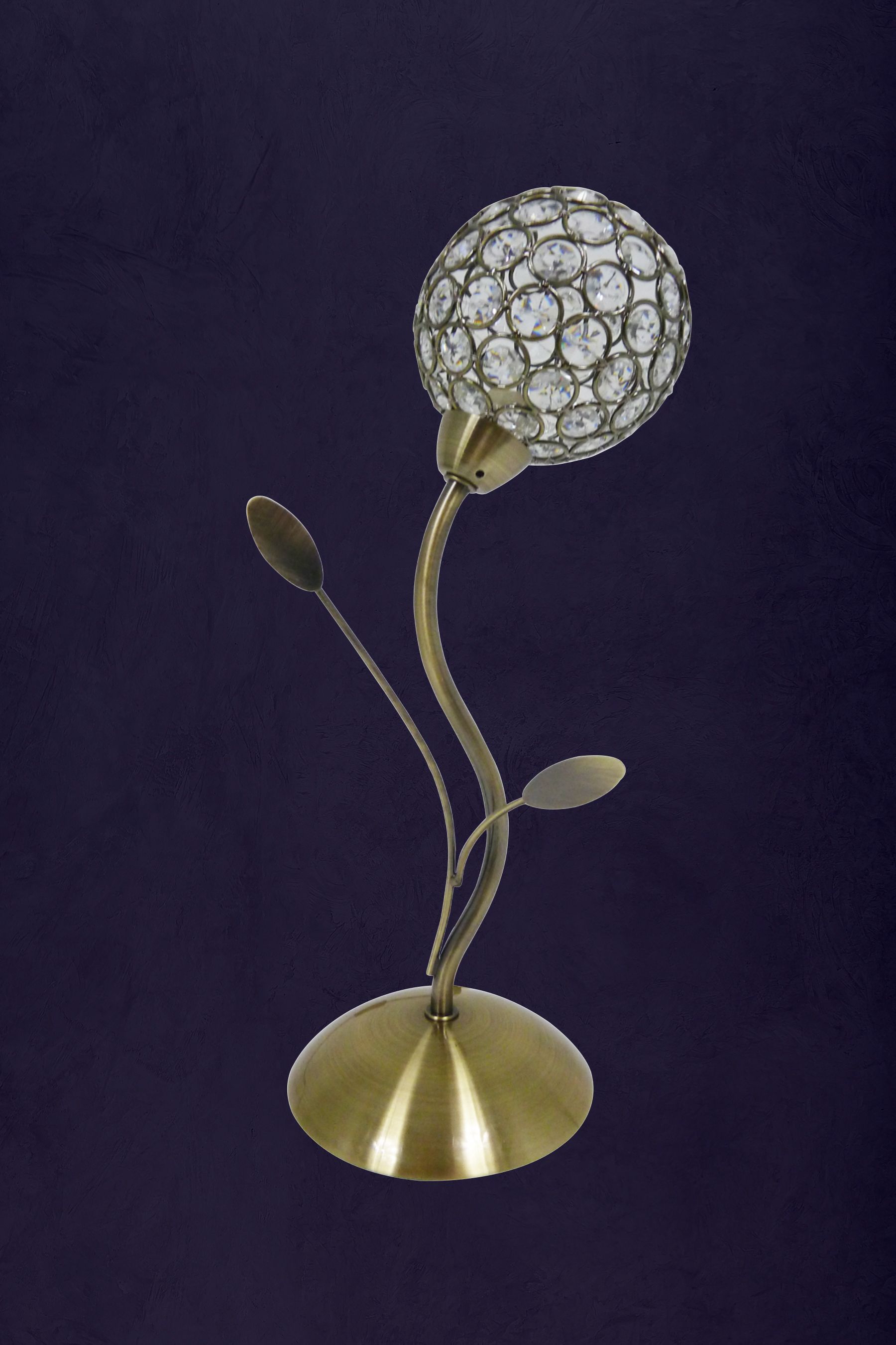Art deco top brass table lamp