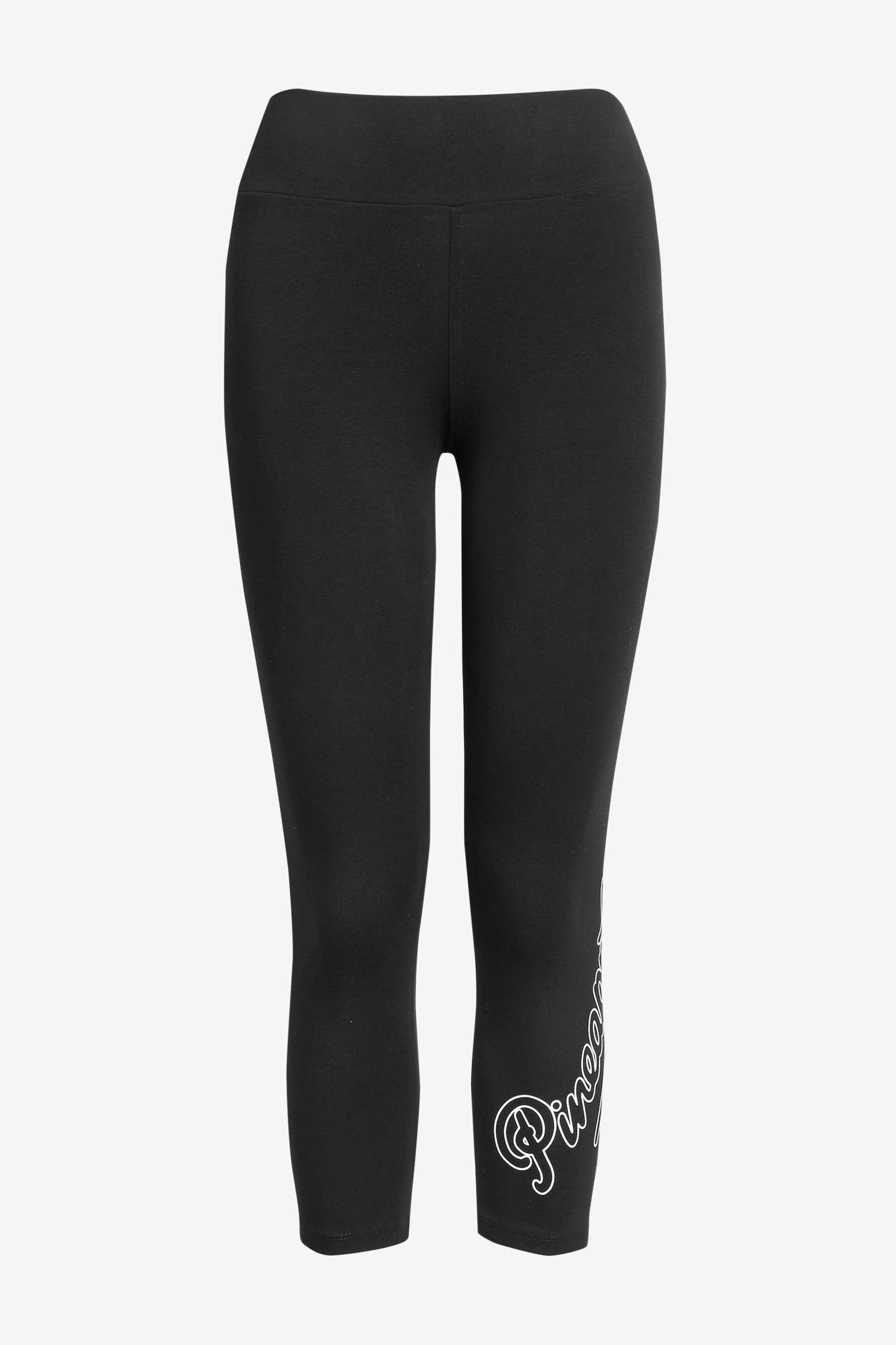 Pineapple Black Logo High Waisted Crop Leggings - Image 2 of 2