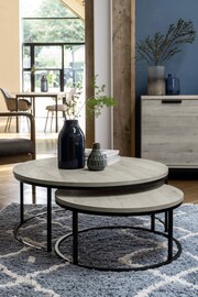 Grey Bronx Nest of 2, Round Coffee Table - Image 1 of 7