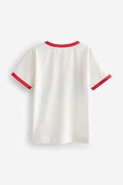 Little Bird by Jools Oliver Red/Ecru Stripe Short Sleeve Raglan Colourful T-Shirt - Image 2 of 5