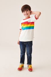 Little Bird by Jools Oliver Red/Ecru Stripe Short Sleeve Raglan Colourful T-Shirt - Image 5 of 5