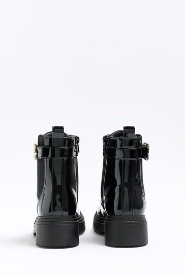 river island black patent ankle boots