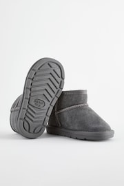 Grey Warm Lined Suede Boots - Image 4 of 5