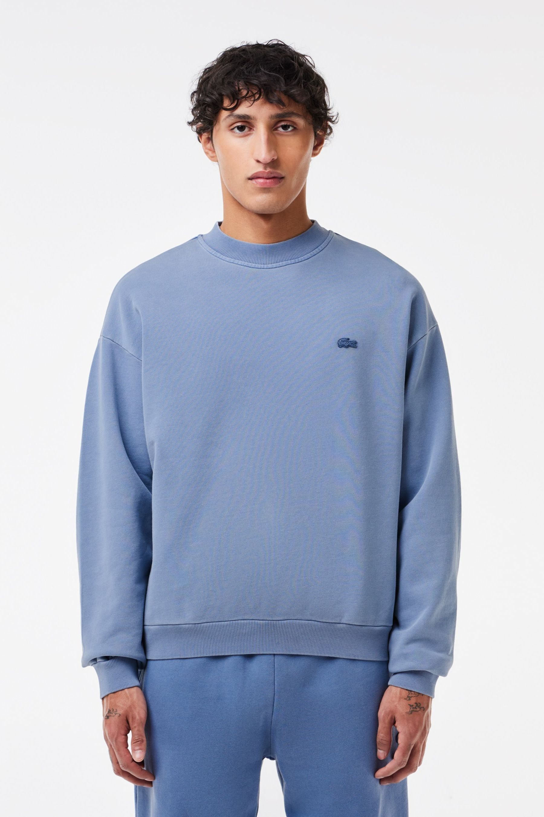 Buy Lacoste Relaxed Fit Tonal Logo Jersey Sweatshirt from Next Luxembourg