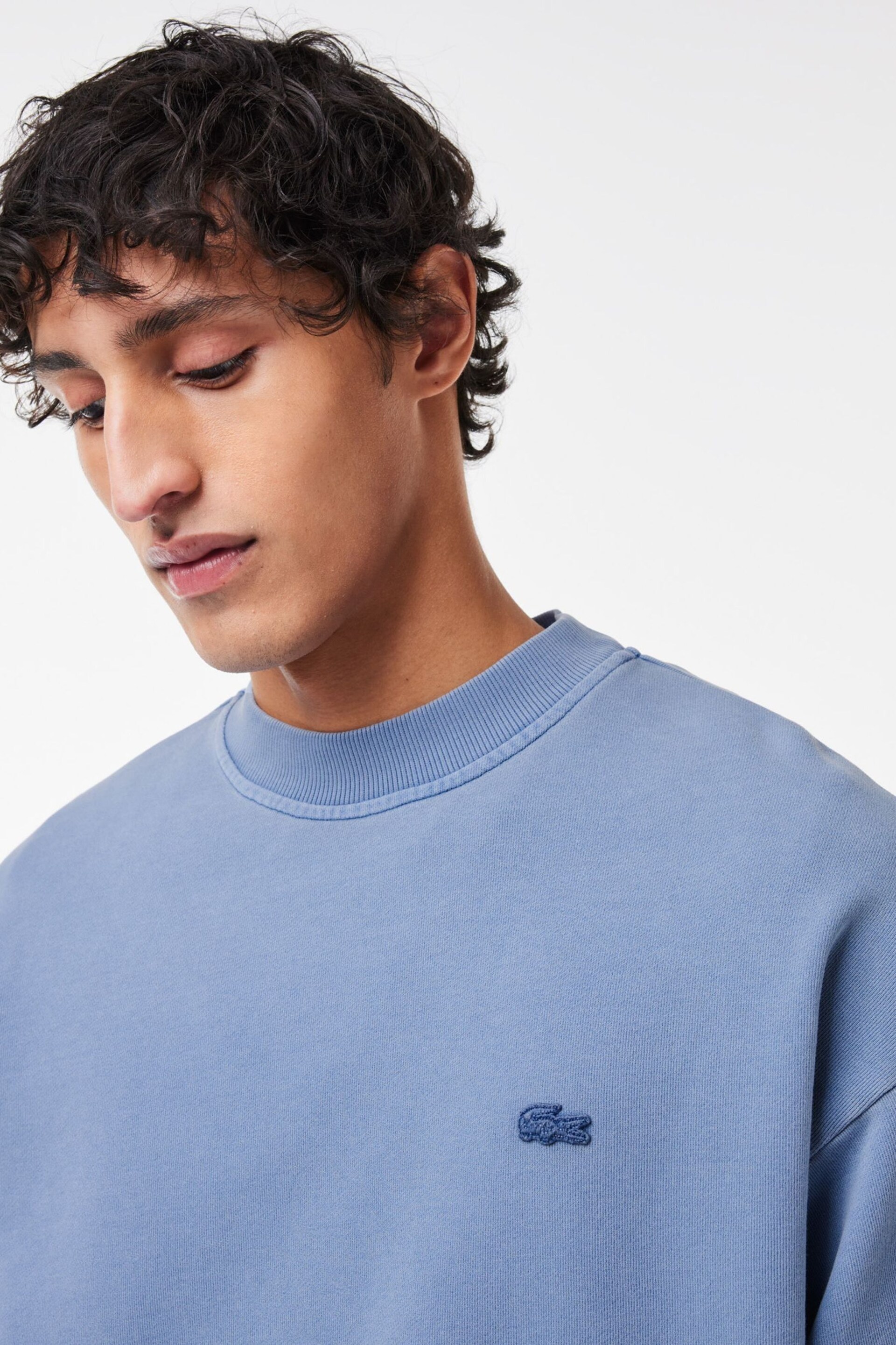 Lacoste Relaxed Fit Tonal Logo Jersey Sweatshirt - Image 3 of 6