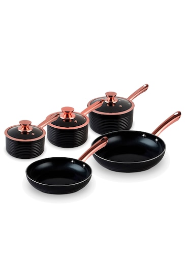 Tower Set of 5 Black Linear Saucepan Set