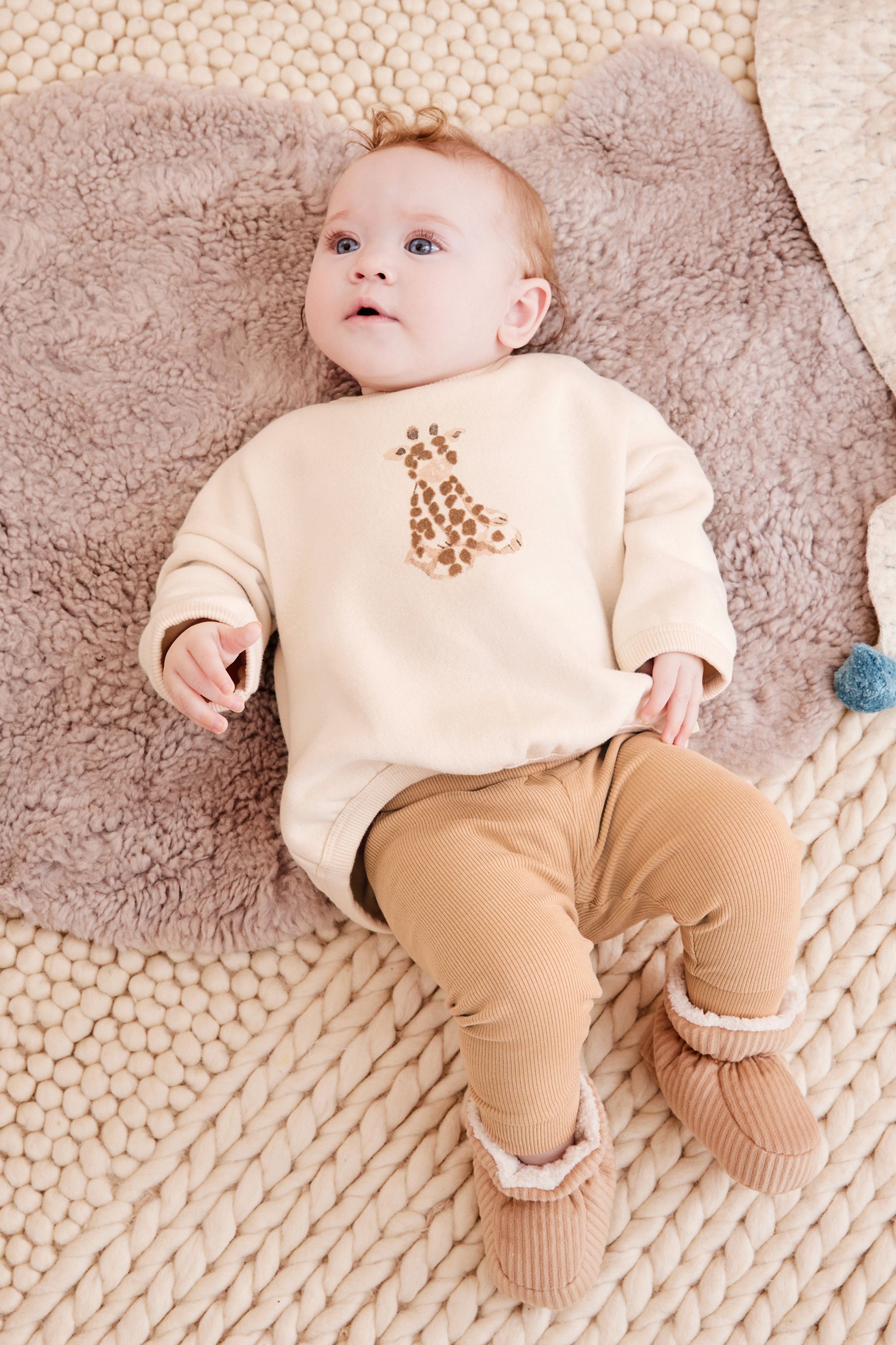 Buy Tan Brown Giraffe Baby Sweatshirt And Leggings 2 Piece Set 0mths 2yrs from Next Netherlands
