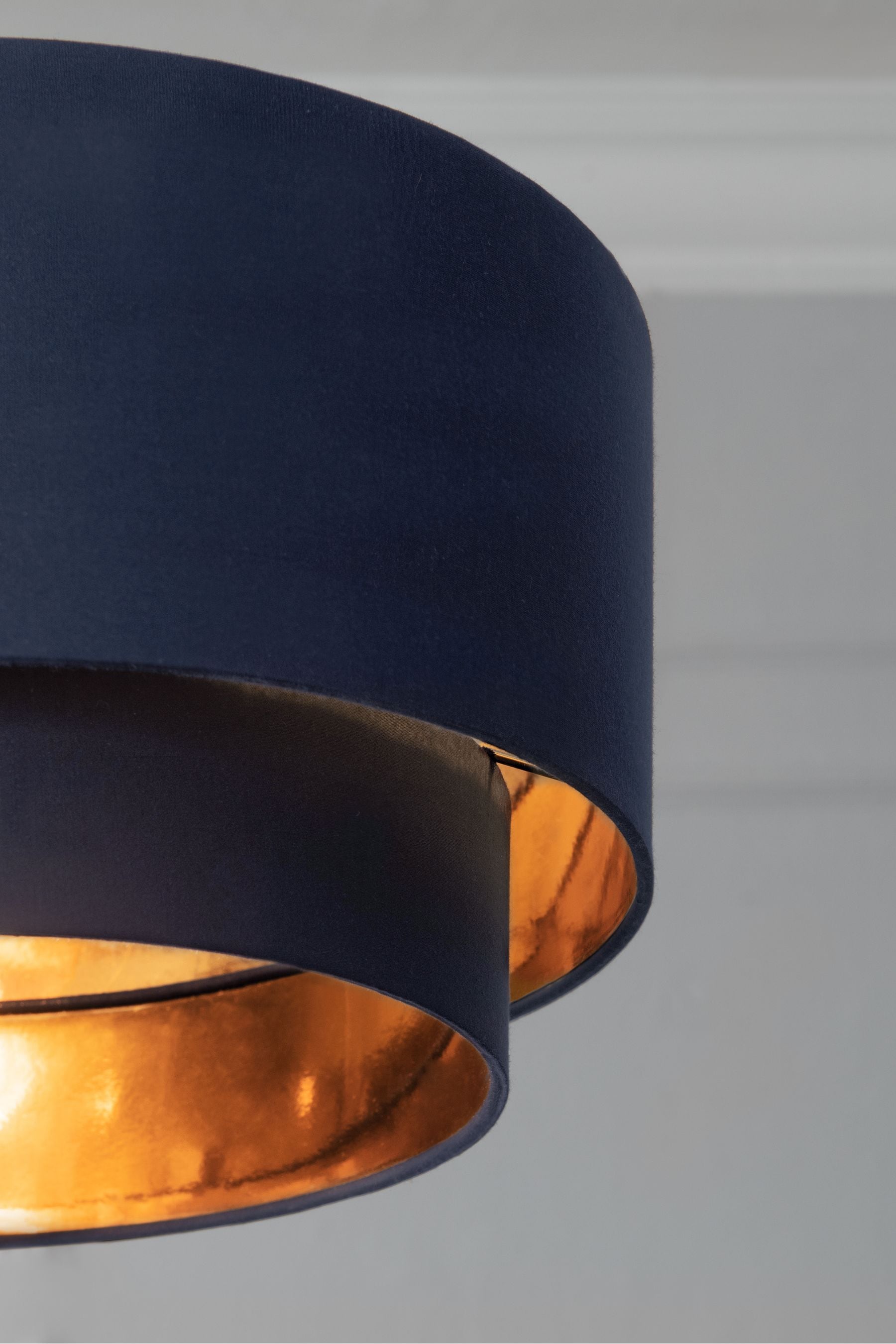 Large navy store ceiling light shade