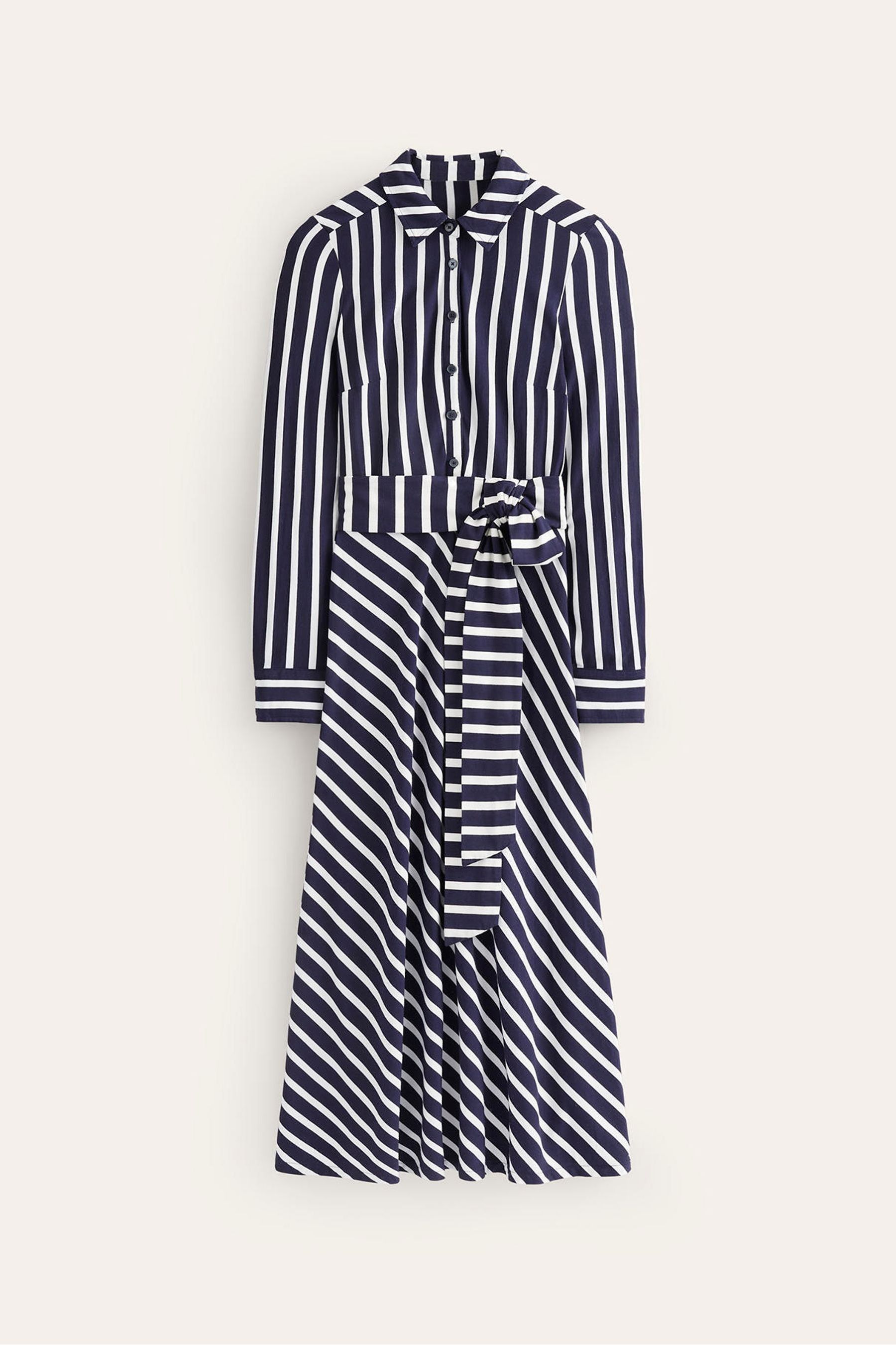 Buy Boden Navy Stripe Laura Jersey Midi Shirt Dress from Next Luxembourg