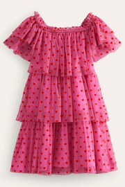 Boden Pink Heart Tiered Tulle Dress - Image 1 of 4