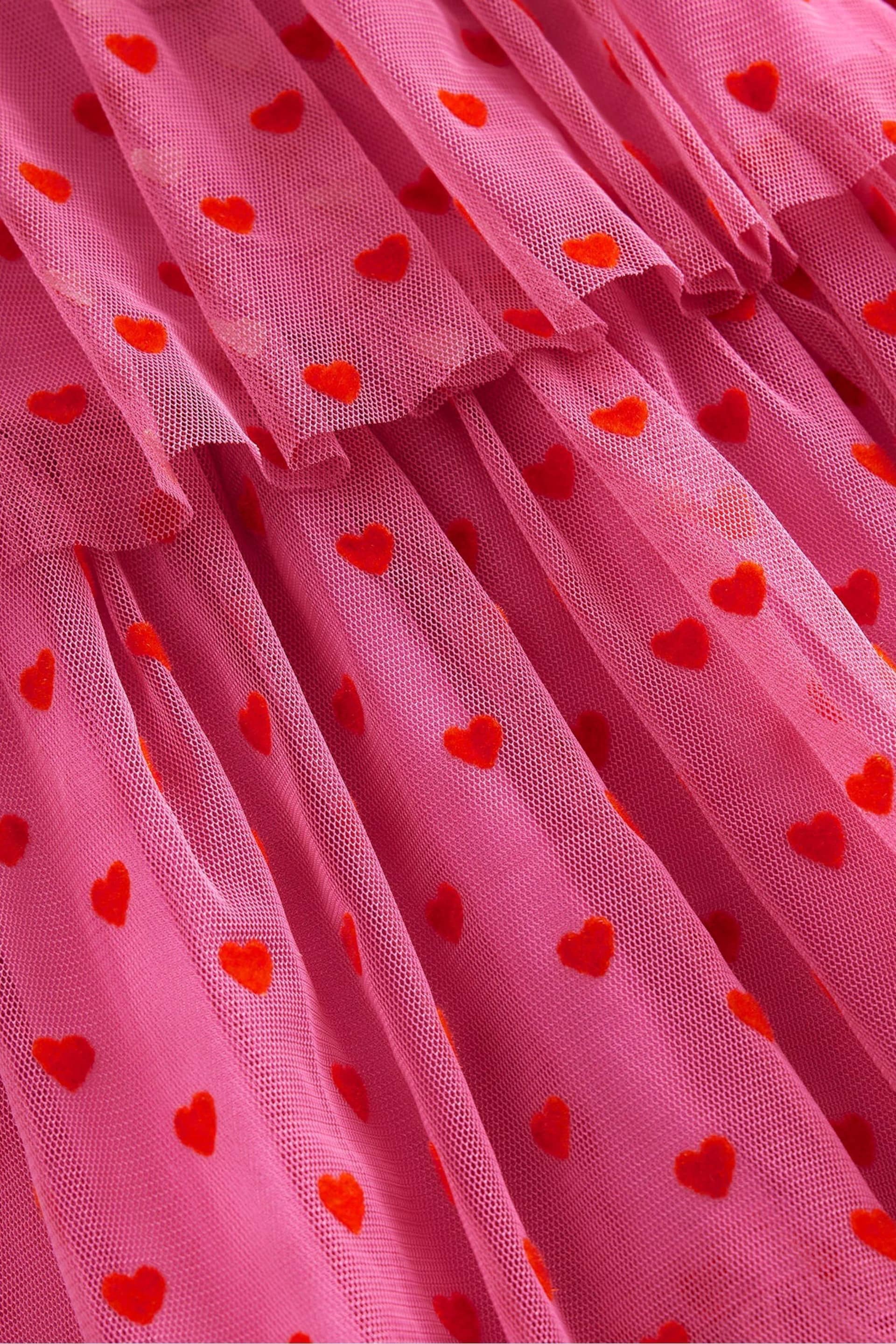 Boden Pink Heart Tiered Tulle Dress - Image 3 of 4