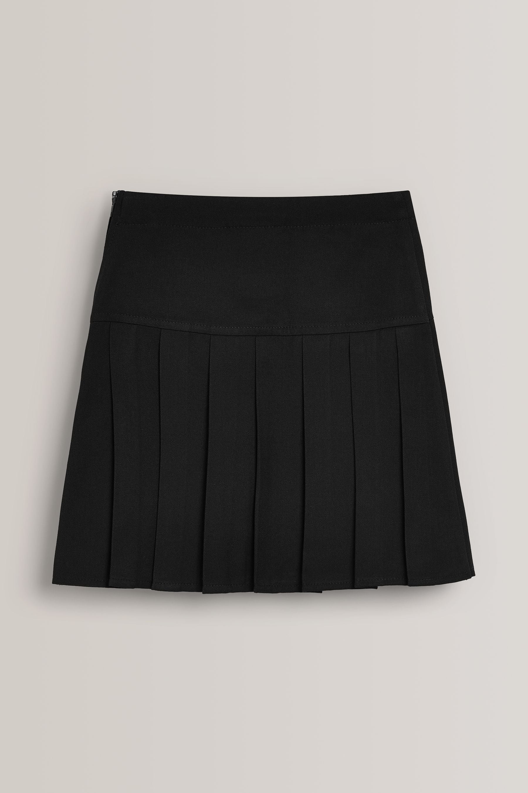 Black Longer Length Regular Waist Pleated School Skirts 2 Pack 3 16yrs
