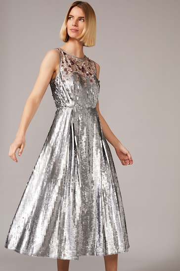 Phase Eight Metallic Lainey Shimmer Sequin Midi maxi Dress
