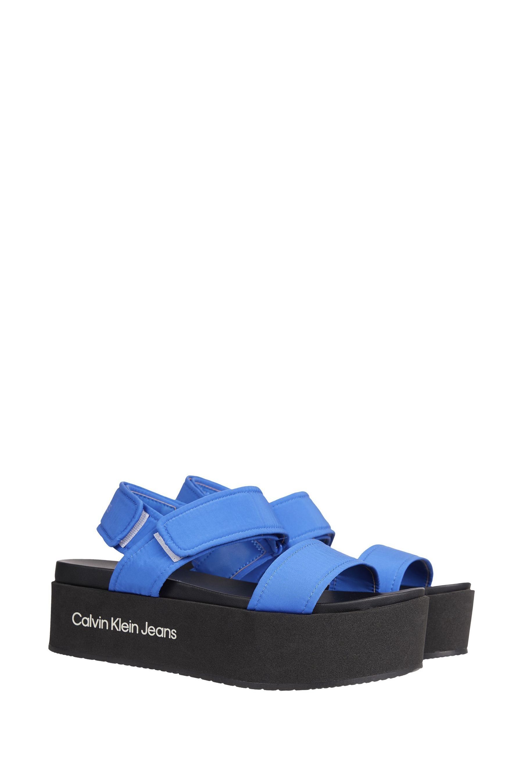 Blue flatform sandals hotsell