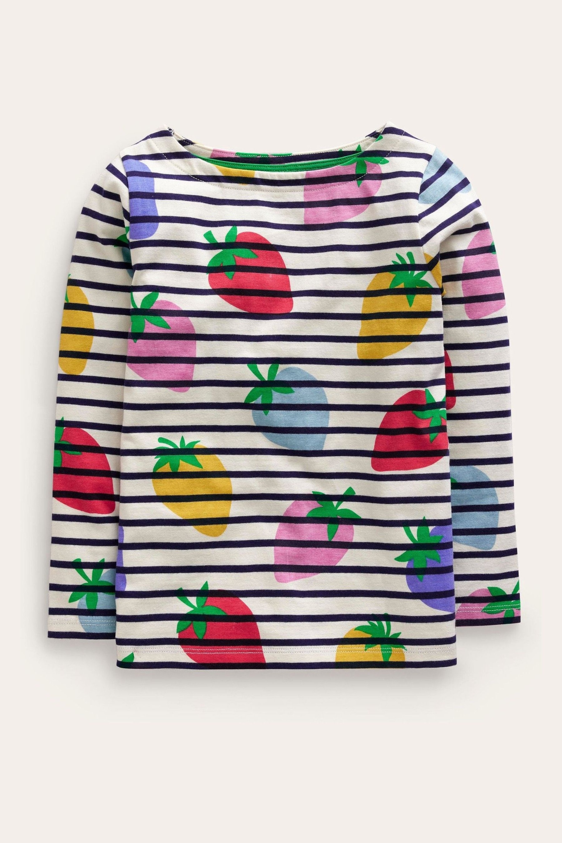 Boden White Everyday Heart Breton T-Shirt - Image 1 of 3