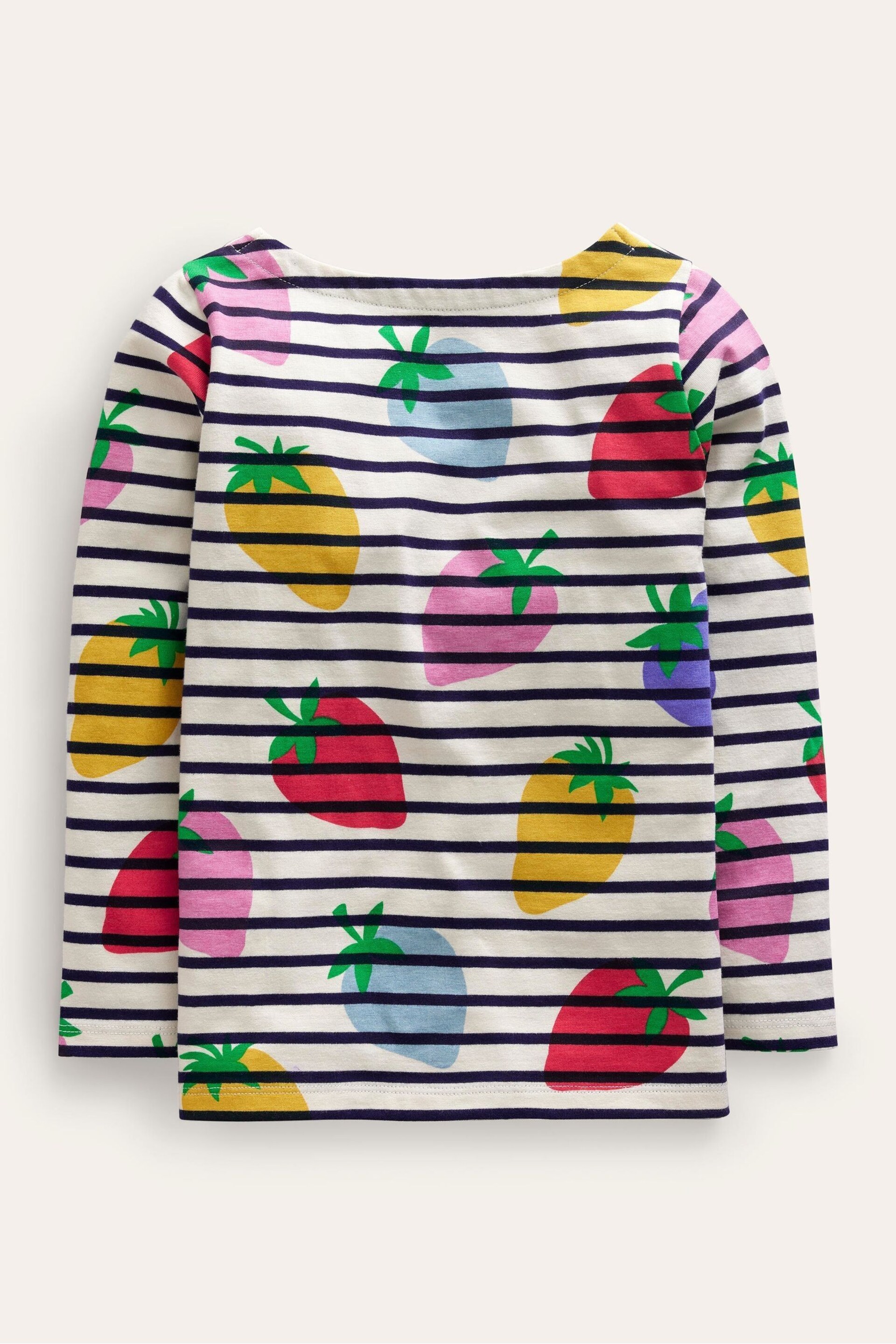 Boden White Everyday Heart Breton T-Shirt - Image 2 of 3