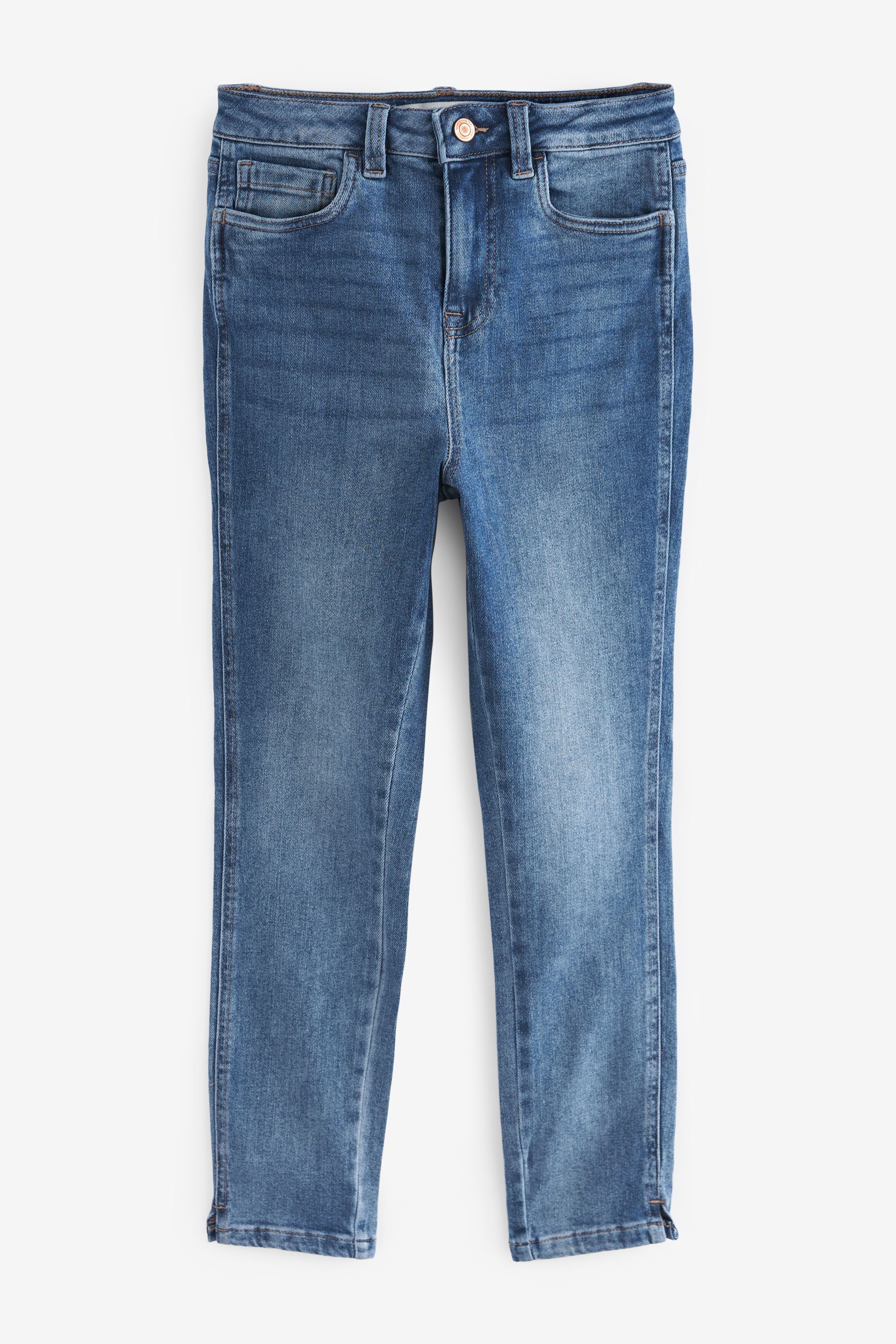 Blue cropped cheap jeans