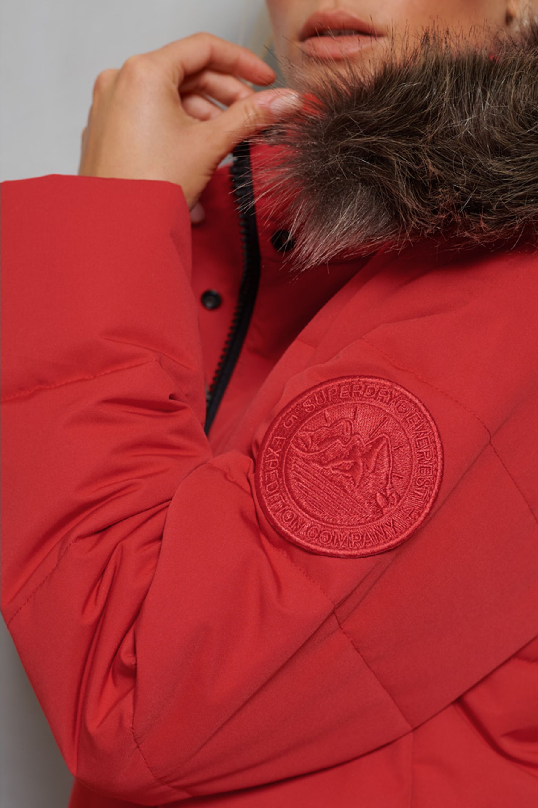 Superdry ashley everest coat red online