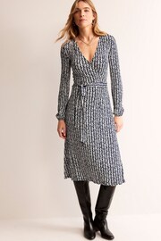 Boden Blue Joanna Jersey Midi Wrap Dress - Image 4 of 5