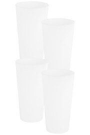 Wham Set of 4 White Garden Studio 18cm Tall Round Plastic Planters - Image 3 of 4