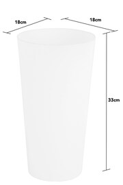 Wham Set of 4 White Garden Studio 18cm Tall Round Plastic Planters - Image 4 of 4