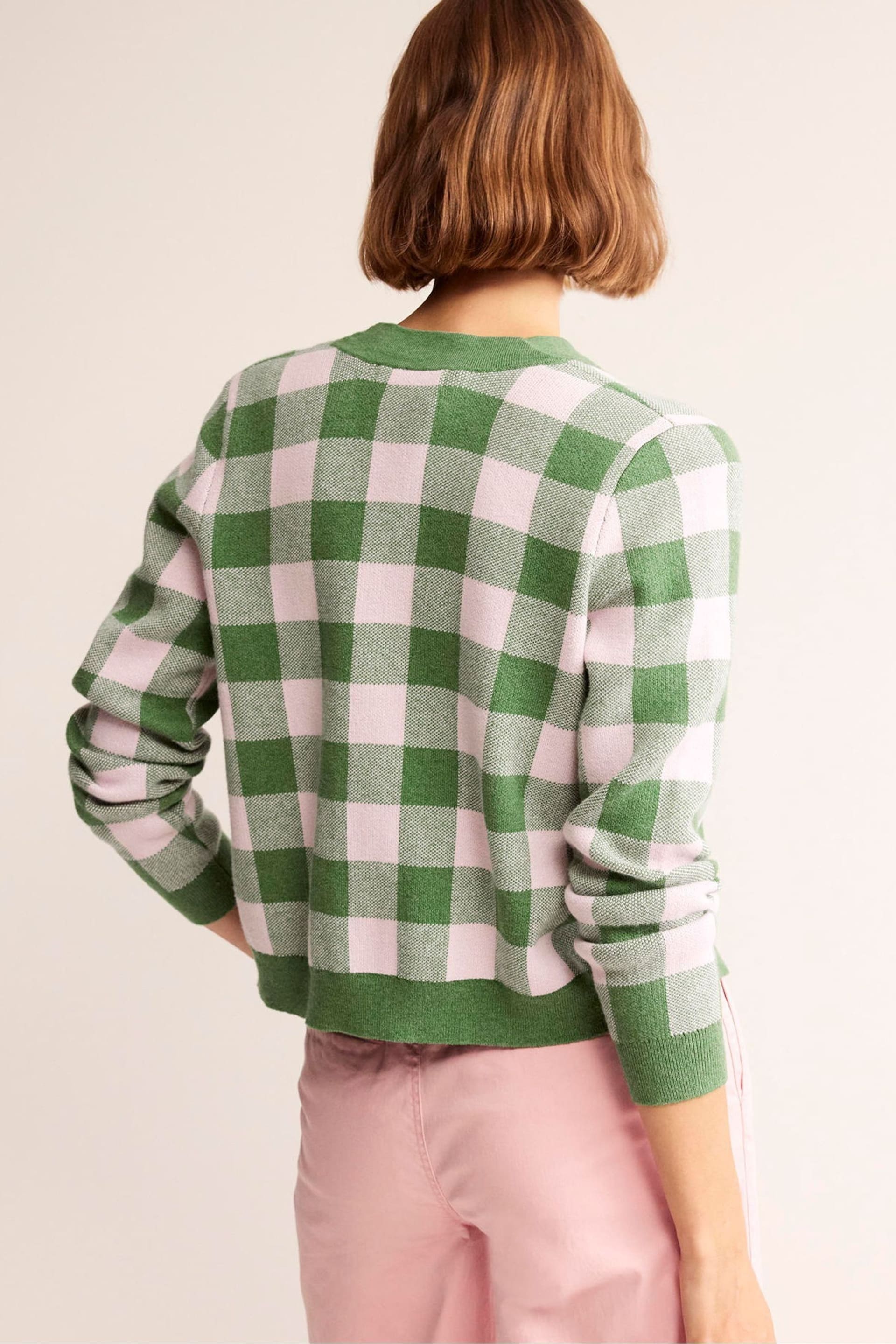 Boden Green Gingham Cardigan - Image 3 of 7