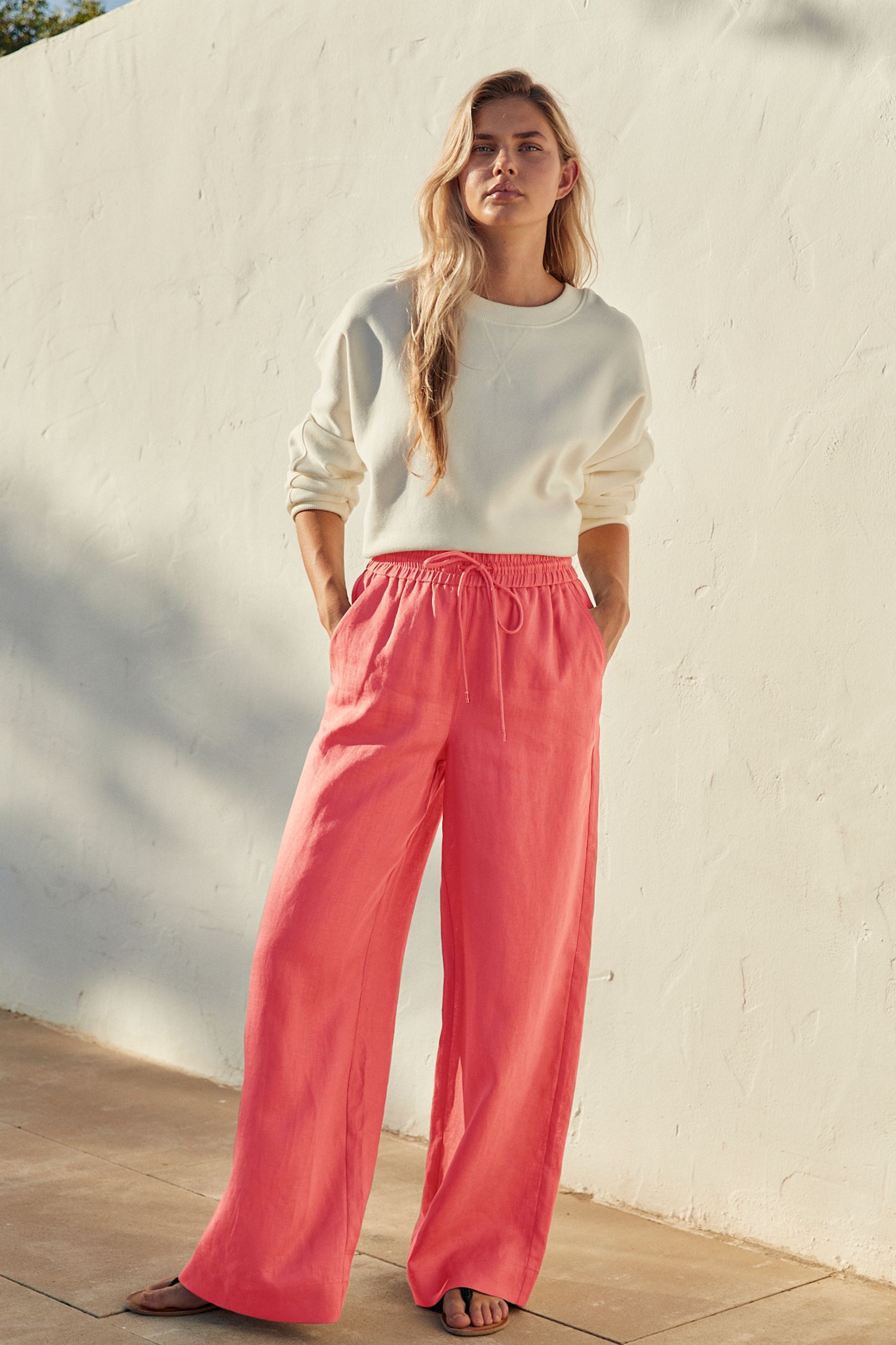 Coral wide leg trousers hot sale