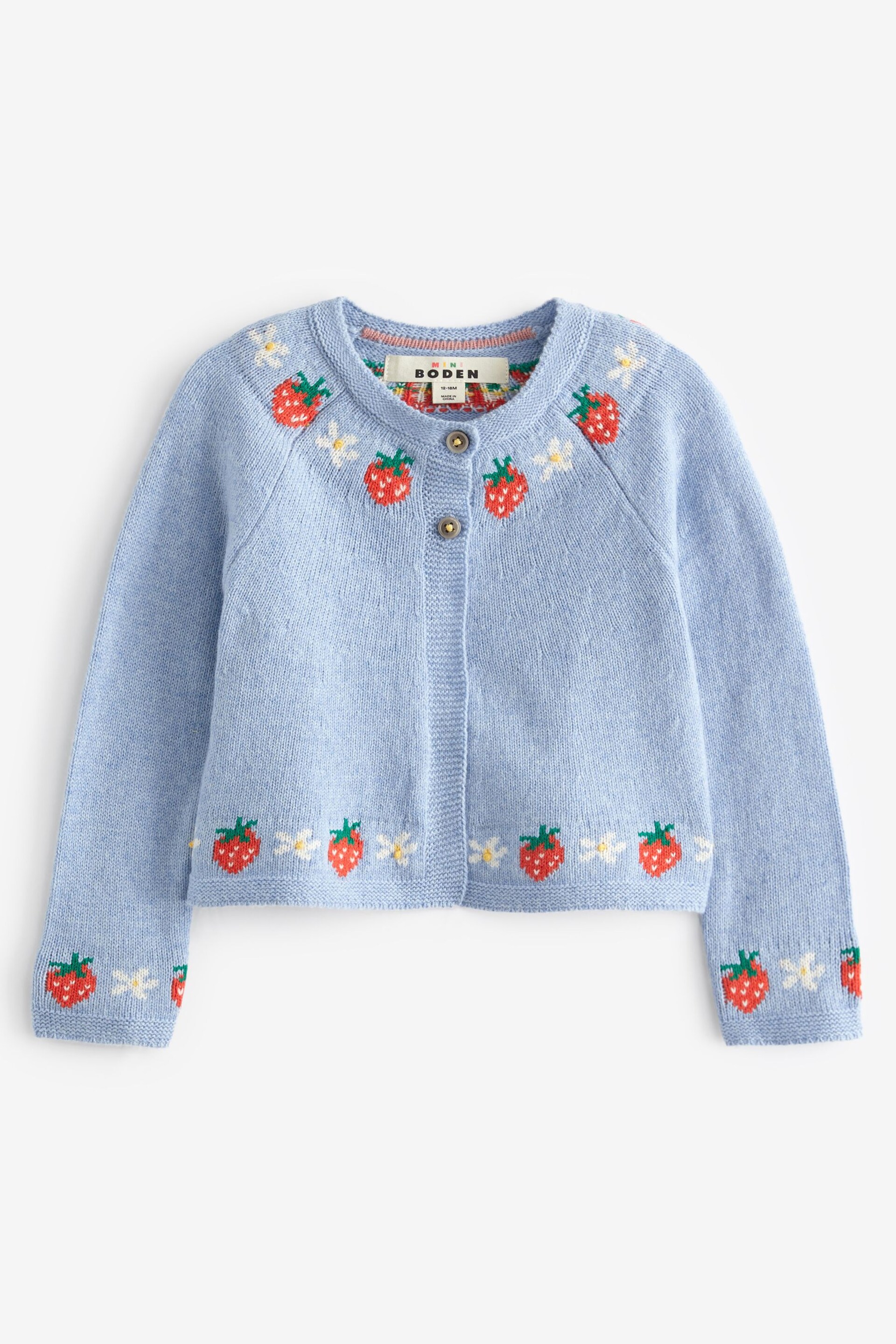 Boden Blue Chick Embroidered Cardigan - Image 1 of 3